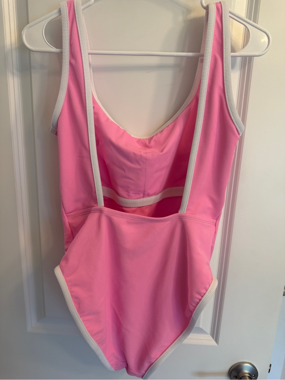 LainSnow Pink Ribbed One-Piece Swimsuit View 3